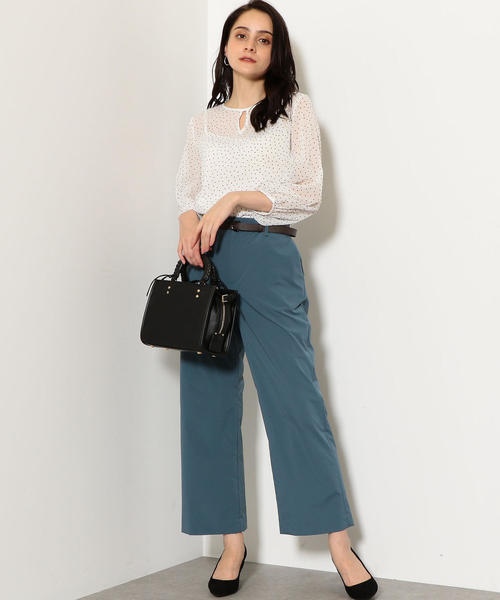 green label relaxing（グリーンレーベルリラクシング）の「CS フロッキー ドット ブラウス（シャツ/ブラウス・レディース・ブラック/オフホワイト/オレンジ系その他・FREE）」の6枚目の写真