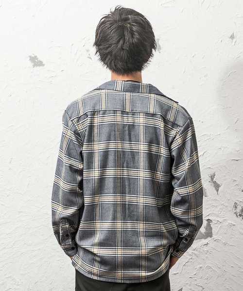 MinoriTY(マイノリティ)の「ビッグシルエットチェックシャツ オープンカラー(シャツ/ブラウス・メンズ・ブラウン/ブルー・M/L)」の12枚目の写真
