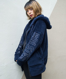 ROGER AND RAW | Roger&Raw/袖刺繍ビッグシルエットボアパーカーZIPJK(パーカー)