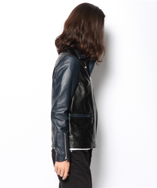 And A（アンドエー）の「BICOLOR RIDERS JACKET（ライダースジャケット