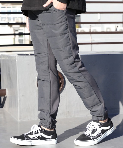 ８(eight)（エイト）の「ダウンジョガーパンツ（スウェットパンツ・メンズ・ブラック/ネイビー/カーキ/キャメル/ベージュ/カモフラージュ/グレー・MEDIUM/LARGE/X-LARGE）」の3枚目の写真