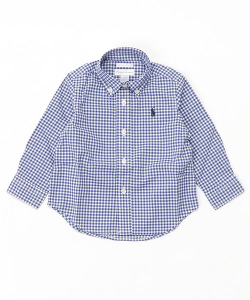 POLO RALPH LAUREN CHILDRENSWEAR（ポロ ラルフ ローレン チルドレンズウェア）の「ギンガム コットン ポプリン シャツ（シャツ/ブラウス・キッズ・ブルー系5・12M/18M/24M）」の3枚目の写真