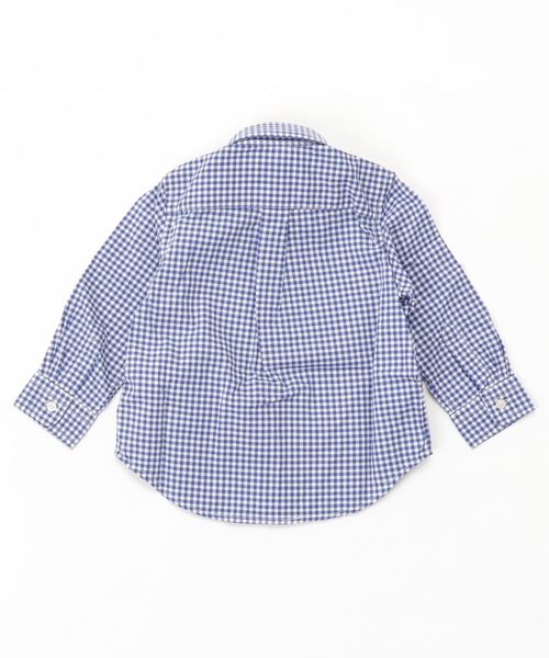 POLO RALPH LAUREN CHILDRENSWEAR（ポロ ラルフ ローレン チルドレンズウェア）の「ギンガム コットン ポプリン シャツ（シャツ/ブラウス・キッズ・ブルー系5・12M/18M/24M）」の4枚目の写真