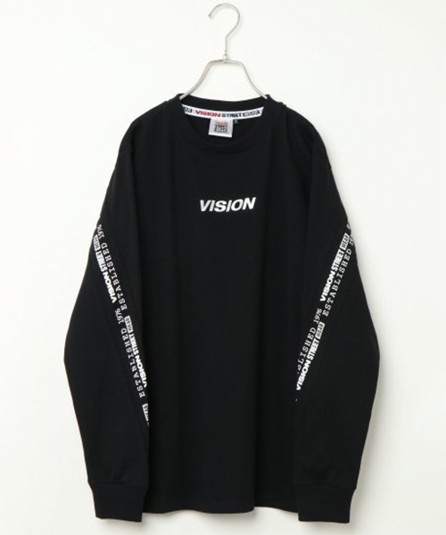 VISION STREET WEAR(ヴィジョンストリートウェア)の「VISION ビジョン 袖切り替えロンT(Tシャツ/カットソー・メンズ・ブラック/パープル/オフホワイト・LL/M/L)」の2枚目の写真