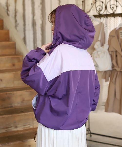 one after another NICE CLAUP（ワンアフターアナザーナイスクラップ）の「配色ナイロンブルゾン（ブルゾン・レディース・ベージュ系その他/グリーン系その他/パープル系その他・FREE）」の6枚目の写真