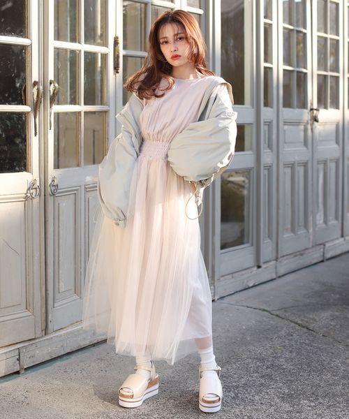 one after another NICE CLAUP（ワンアフターアナザーナイスクラップ）の「配色ナイロンブルゾン（ブルゾン・レディース・ベージュ系その他/グリーン系その他/パープル系その他・FREE）」の12枚目の写真