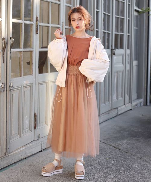 one after another NICE CLAUP（ワンアフターアナザーナイスクラップ）の「配色ナイロンブルゾン（ブルゾン・レディース・ベージュ系その他/グリーン系その他/パープル系その他・FREE）」の14枚目の写真