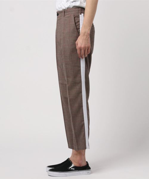 STYLEBLOCK（スタイルブロック）の「サイドライングレンチェック柄ストレッチアンクルパンツ（その他パンツ・メンズ・ブラウン/グレー・85/82/76/79）」の4枚目の写真