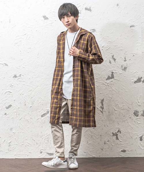 MinoriTY（マイノリティ）の「フードロングシャツ/長袖（シャツ/ブラウス・メンズ・ブラウン/ブラック/ネイビー・L/M）」の5枚目の写真