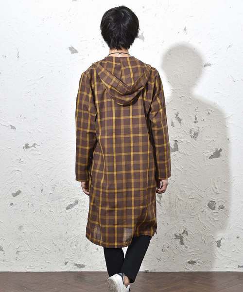 MinoriTY（マイノリティ）の「フードロングシャツ/長袖（シャツ/ブラウス・メンズ・ブラウン/ブラック/ネイビー・L/M）」の8枚目の写真