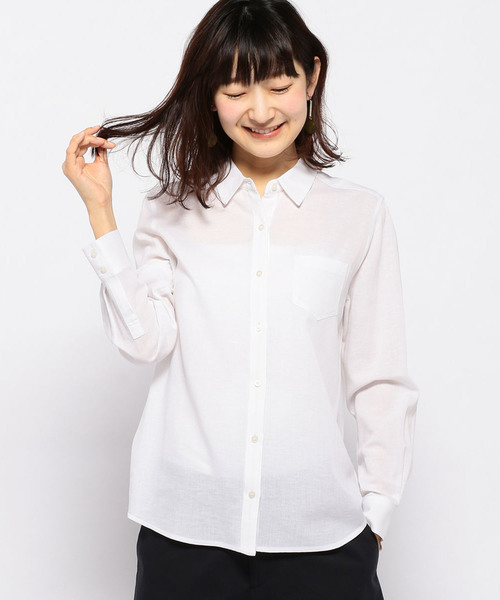 DECOY SINCE 1981（デコイシンスイチキュウハチイチ）の「◇カタログ◇【麻シリーズ】ベーシックシャツ（シャツ/ブラウス・レディース・ホワイト/ネイビー/イエロー/グリーン・11号/9号/13号）」の2枚目の写真