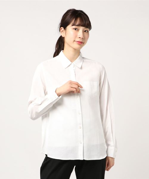 DECOY SINCE 1981（デコイシンスイチキュウハチイチ）の「◇カタログ◇【麻シリーズ】ベーシックシャツ（シャツ/ブラウス・レディース・ホワイト/ネイビー/イエロー/グリーン・11号/9号/13号）」の7枚目の写真