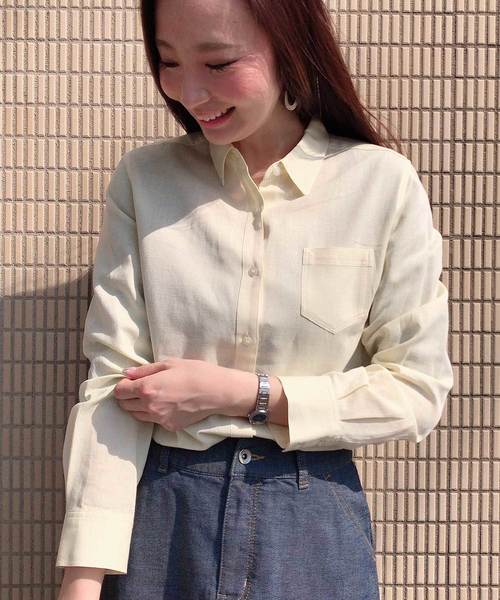 DECOY SINCE 1981（デコイシンスイチキュウハチイチ）の「◇カタログ◇【麻シリーズ】ベーシックシャツ（シャツ/ブラウス・レディース・ホワイト/ネイビー/イエロー/グリーン・11号/9号/13号）」の21枚目の写真