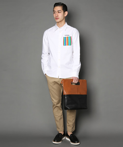 And A（アンドエー）の「レザークラッチトート（クラッチバッグ・メンズ・ブラック/ブラウン・FREE）」の4枚目の写真