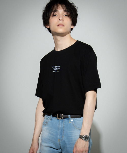 WEGO（ウィゴー）の「WEGO/タイポグラフィプリントＴシャツ（Tシャツ/カットソー・メンズ・ホワイト/ブラック・SMALL/MEDIUM/LARGE）」の2枚目の写真