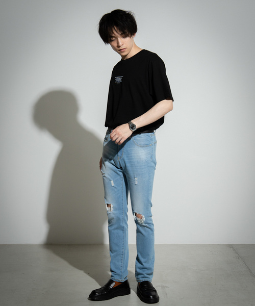 WEGO（ウィゴー）の「WEGO/タイポグラフィプリントＴシャツ（Tシャツ/カットソー・メンズ・ホワイト/ブラック・SMALL/MEDIUM/LARGE）」の3枚目の写真