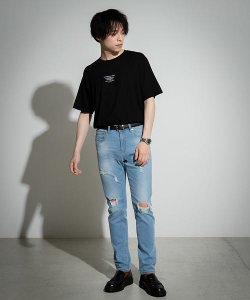 WEGO（ウィゴー）の「WEGO/タイポグラフィプリントＴシャツ（Tシャツ/カットソー・メンズ・ホワイト/ブラック・SMALL/MEDIUM/LARGE）」の4枚目の写真