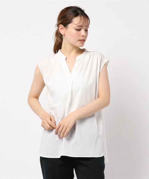 natural couture（ナチュラルクチュール）の「ＰＰお上品スキッパーブラウス（シャツ/ブラウス・レディース・サックスブルー/その他1/その他2/その他3/ベージュ/オフホワイト・FREE）」の12枚目の写真