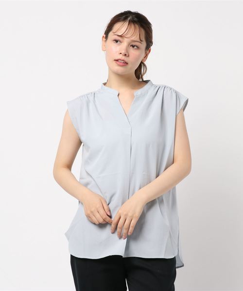 natural couture（ナチュラルクチュール）の「ＰＰお上品スキッパーブラウス（シャツ/ブラウス・レディース・サックスブルー/その他1/その他2/その他3/ベージュ/オフホワイト・FREE）」の7枚目の写真