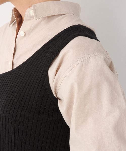 GLOBAL WORK（グローバルワーク）の「洗えるワンショルベスト/839030（ベスト・レディース・ブラック/オフホワイト/ベージュ系その他3・FREE）」の5枚目の写真