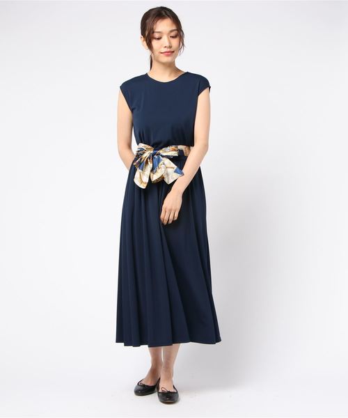 スカーフベルト付ロングワンピース ワンピース 12twelve 12twelve ワンピース セール ワンピース Agenda トゥエルブ アジェンダ のファッション