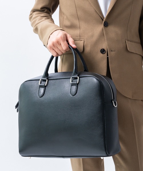 MURA（ムラ）の「大容量12L ダブルジッパー シュリンクレザー ビジネス ブリーフケース（ビジネスバッグ・メンズ・ブラック/ネイビー/キャメル・FREE）」の22枚目の写真