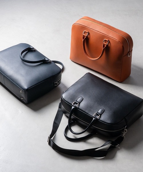 MURA（ムラ）の「大容量12L ダブルジッパー シュリンクレザー ビジネス ブリーフケース（ビジネスバッグ・メンズ・ブラック/ネイビー/キャメル・FREE）」の12枚目の写真