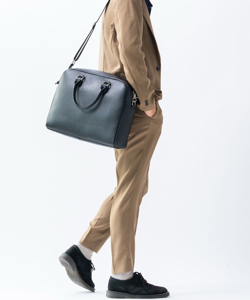 MURA（ムラ）の「大容量12L ダブルジッパー シュリンクレザー ビジネス ブリーフケース（ビジネスバッグ・メンズ・ブラック/ネイビー/キャメル・FREE）」の21枚目の写真