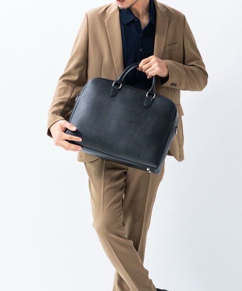 MURA（ムラ）の「大容量12L ダブルジッパー シュリンクレザー ビジネス ブリーフケース（ビジネスバッグ・メンズ・ブラック/ネイビー/キャメル・FREE）」の20枚目の写真