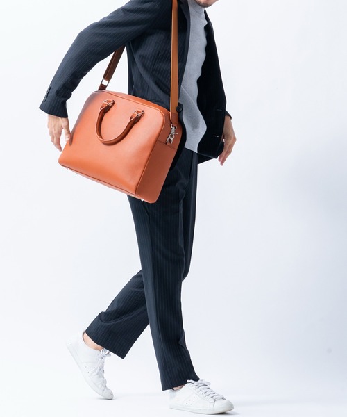 MURA（ムラ）の「大容量12L ダブルジッパー シュリンクレザー ビジネス ブリーフケース（ビジネスバッグ・メンズ・ブラック/ネイビー/キャメル・FREE）」の10枚目の写真