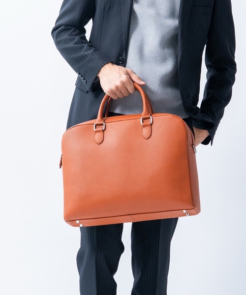 MURA（ムラ）の「大容量12L ダブルジッパー シュリンクレザー ビジネス ブリーフケース（ビジネスバッグ・メンズ・ブラック/ネイビー/キャメル・FREE）」の9枚目の写真