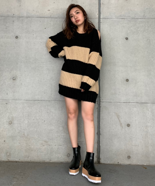 ENVYM（アンビー）の「ボーダーＫＮＩＴ ＰＯ（ニット/セーター・レディース・ホワイト/ベージュ・FREE）」の8枚目の写真