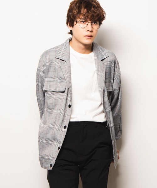 WEGO(ウィゴー)の「WEGO/フラップショートジャケット(ブルゾン・メンズ・ブラック/グレー系その他2・MEDIUM/LARGE)」の2枚目の写真