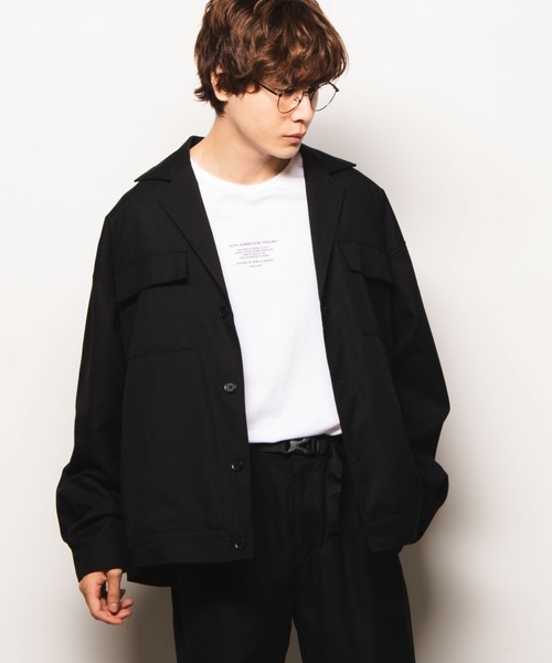 WEGO(ウィゴー)の「WEGO/フラップショートジャケット(ブルゾン・メンズ・ブラック/グレー系その他2・MEDIUM/LARGE)」の1枚目の写真