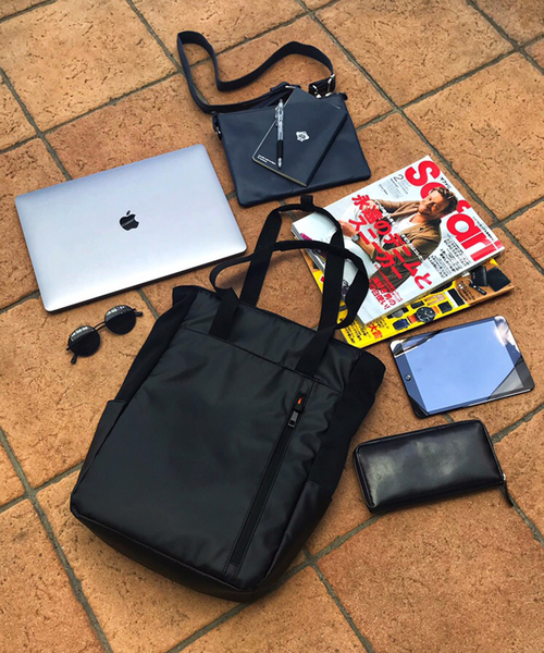 MURA（ムラ）の「サステナブル エコ素材 撥水加工 2way 15型PC対応 縦型 トートバッグ（トートバッグ・メンズ・ブラック・FREE）」の16枚目の写真