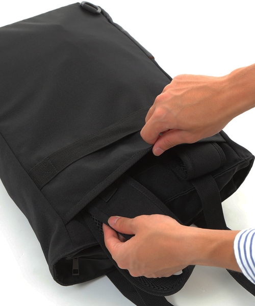 MURA（ムラ）の「サステナブル エコ素材 撥水加工 2way 15型PC対応 縦型 トートバッグ（トートバッグ・メンズ・ブラック・FREE）」の8枚目の写真