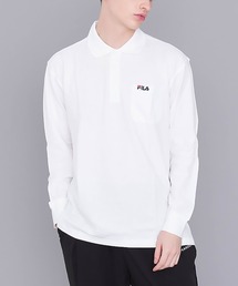 【FILA/フィラ】ポロシャツ 長袖 ポケット付き ボタンダウン 綿100% ワンポイント刺繍ロゴ