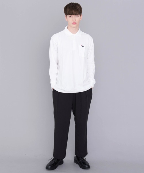 FILA（フィラ）の「【FILA/フィラ】ワンポイント ロゴ刺繍 綿100% ポケット付き ハーフボタンダウン 長袖 ポロシャツ（ポロシャツ・メンズ・ダークグリーン/ブラック/杢グレー/ネイビー/ホワイト・M/L/LL/3L）」の18枚目の写真