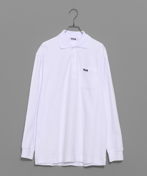 FILA（フィラ）の「【FILA/フィラ】ワンポイント ロゴ刺繍 綿100% ポケット付き ハーフボタンダウン 長袖 ポロシャツ（ポロシャツ・メンズ・ダークグリーン/ブラック/杢グレー/ネイビー/ホワイト・M/L/LL/3L）」の6枚目の写真