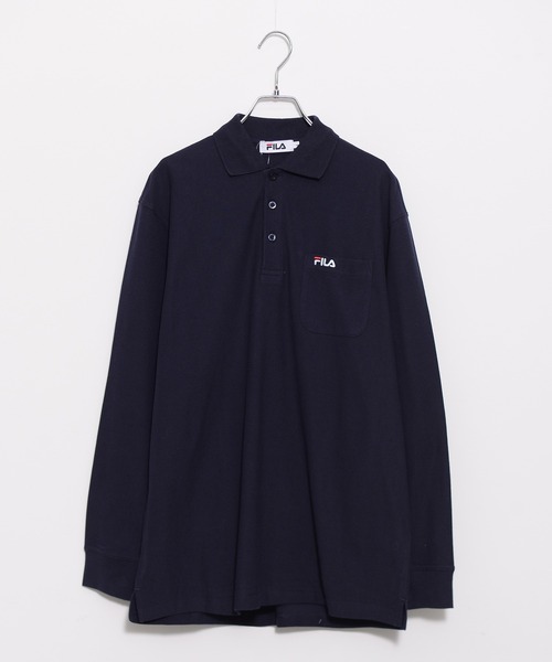FILA（フィラ）の「【FILA/フィラ】ワンポイント ロゴ刺繍 綿100% ポケット付き ハーフボタンダウン 長袖 ポロシャツ（ポロシャツ・メンズ・ダークグリーン/ブラック/杢グレー/ネイビー/ホワイト・M/L/LL/3L）」の8枚目の写真