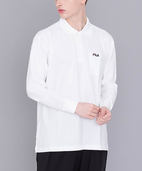 FILA（フィラ）の「【FILA/フィラ】ワンポイント ロゴ刺繍 綿100% ポケット付き ハーフボタンダウン 長袖 ポロシャツ（ポロシャツ・メンズ・ダークグリーン/ブラック/杢グレー/ネイビー/ホワイト・M/L/LL/3L）」の16枚目の写真