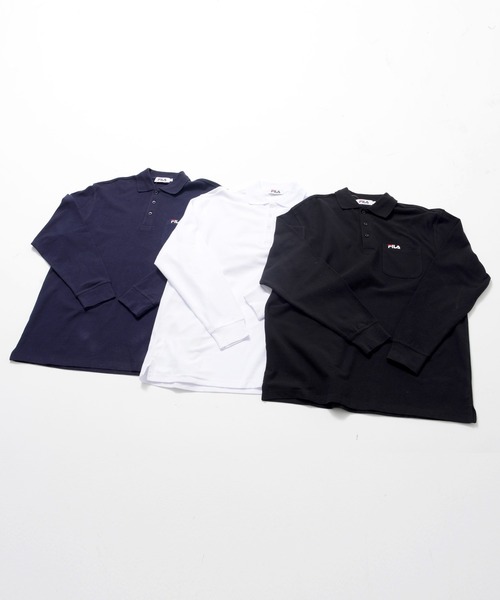 FILA（フィラ）の「【FILA/フィラ】ワンポイント ロゴ刺繍 綿100% ポケット付き ハーフボタンダウン 長袖 ポロシャツ（ポロシャツ・メンズ・ダークグリーン/ブラック/杢グレー/ネイビー/ホワイト・M/L/LL/3L）」の19枚目の写真