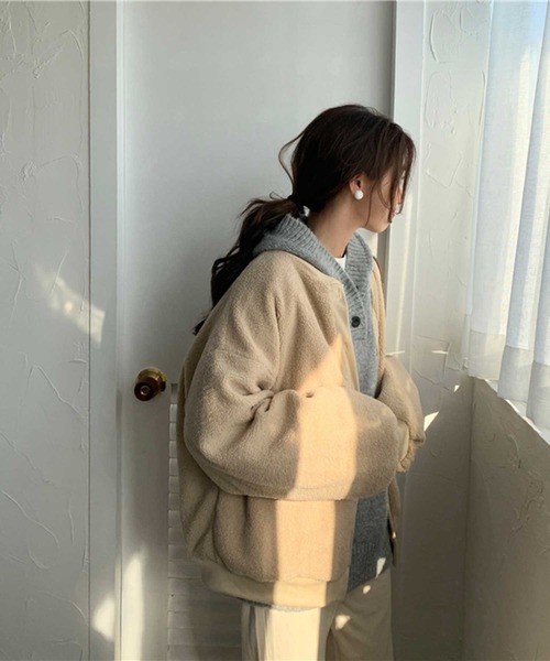 MANGROVE（マングローブ）の「【MANROVE SELECT】ドロップショルダーボアカーデ（ブルゾン・レディース・ベージュ/ブラウン・FREE）」の15枚目の写真