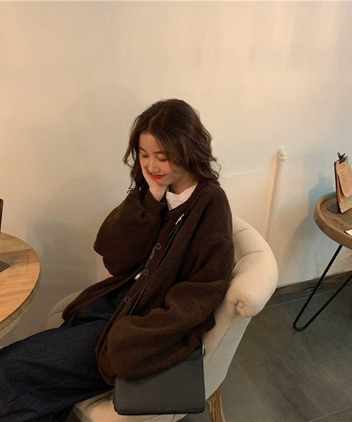 MANGROVE（マングローブ）の「【MANROVE SELECT】ドロップショルダーボアカーデ（ブルゾン・レディース・ベージュ/ブラウン・FREE）」の10枚目の写真