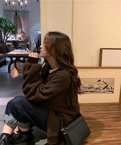 MANGROVE（マングローブ）の「【MANROVE SELECT】ドロップショルダーボアカーデ（ブルゾン・レディース・ベージュ/ブラウン・FREE）」の17枚目の写真