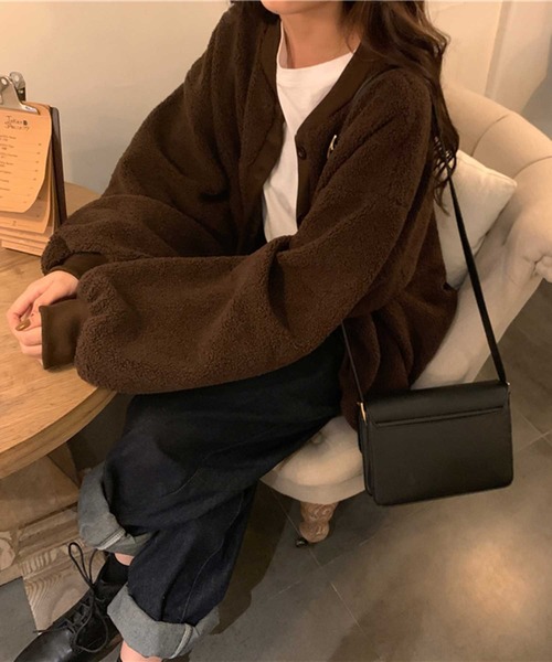 MANGROVE（マングローブ）の「【MANROVE SELECT】ドロップショルダーボアカーデ（ブルゾン・レディース・ベージュ/ブラウン・FREE）」の18枚目の写真