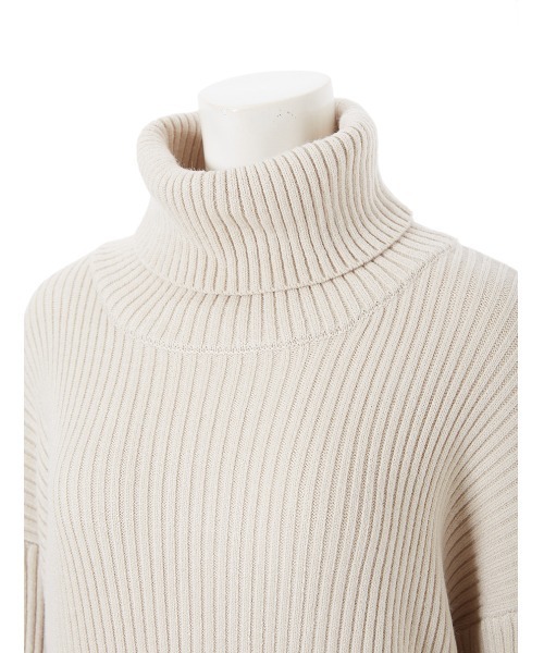 fifth（フィフス）の「バックロングサイドスリットリブニットワンピース（ワンピース・レディース・ベージュ/ブラウン・MEDIUM）」の9枚目の写真