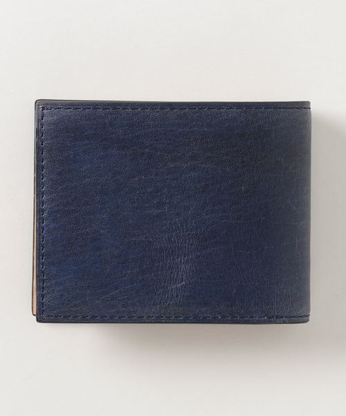 BAGGY PORT（バギーポート）の「藍染めレザー 小銭入れ付き二つ折り財布（財布・メンズ・ブルー/ダークブルー・FREE）」の3枚目の写真