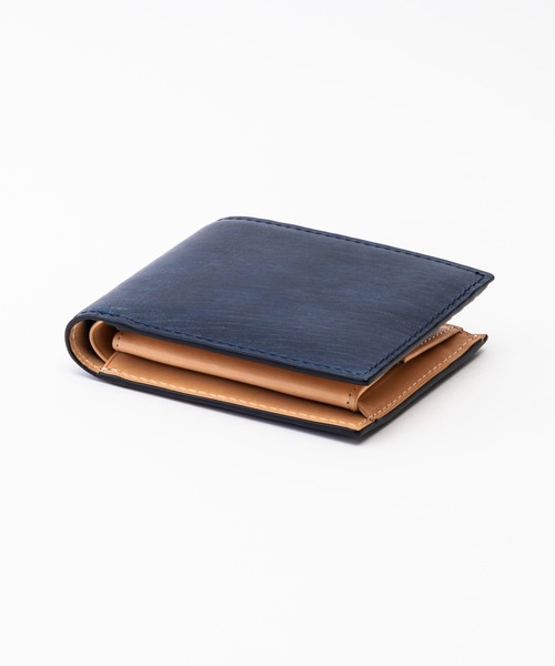 BAGGY PORT（バギーポート）の「藍染めレザー 小銭入れ付き二つ折り財布（財布・メンズ・ブルー/ダークブルー・FREE）」の16枚目の写真