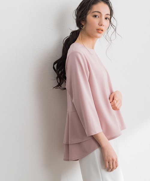 Pierrot（ピエロ）の「バックフレアデザインTブラウス（シャツ/ブラウス・レディース・オフホワイト/ブルー/ネイビー/グレー系その他/ミント/ブラック/ブルー系その他/モカ/ピンク/ライトピンク/スモークピンク/ピンク系その他/オレンジ/ホワイト/ローズ/ライトグレー/ブルー系その他2・L/M）」の13枚目の写真